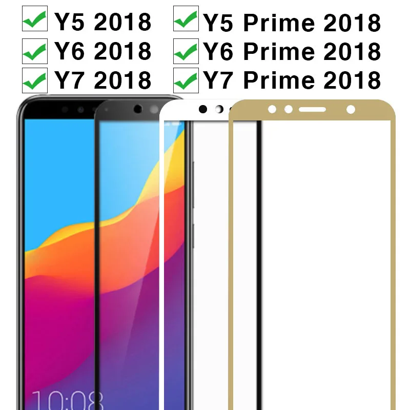 Защитное стекло для Huawei Y5 Y6 Y7 Prime 2018 чехол с закаленным стеклом Y 5 6 7 5y 6y 7y Y52018 Y62018