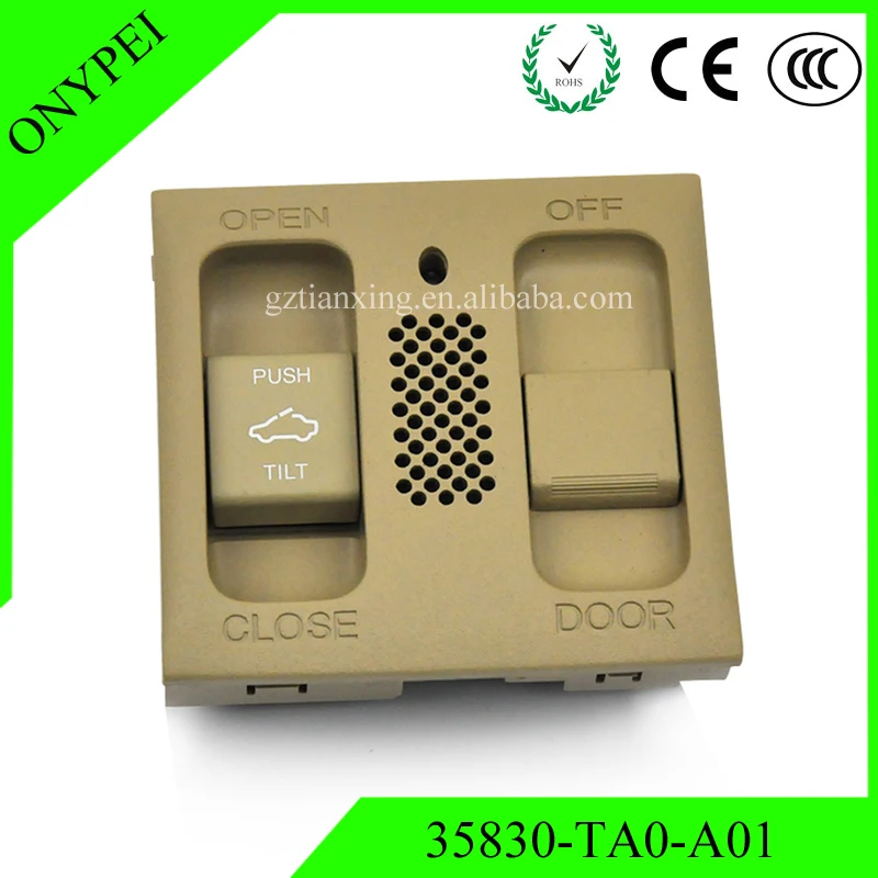 35830-TA0-A01 Beige Car Sunroof Map Light Switch Assembly Plastic Fit for Honda Accord Sedan Coupe Civic CR-V Acura TSX
35830-TA0-A01 Beige Car Sunroof Map Light Switch Assembly Plastic Fit for Honda Accord Sedan Coupe Civic CR-V Acura TSX