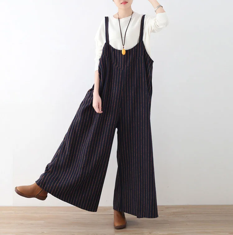 Women Autum Spring Jumpsuit 2018 New Fashion Striped Loose Jumpsuits Causal Ladies Wide Leg Pants Plus Size Women Overalls
Women Autum Spring Jumpsuit 2018 New Fashion Striped Loose Jumpsuits Causal Ladies Wide Leg Pants Plus Size Women Overalls