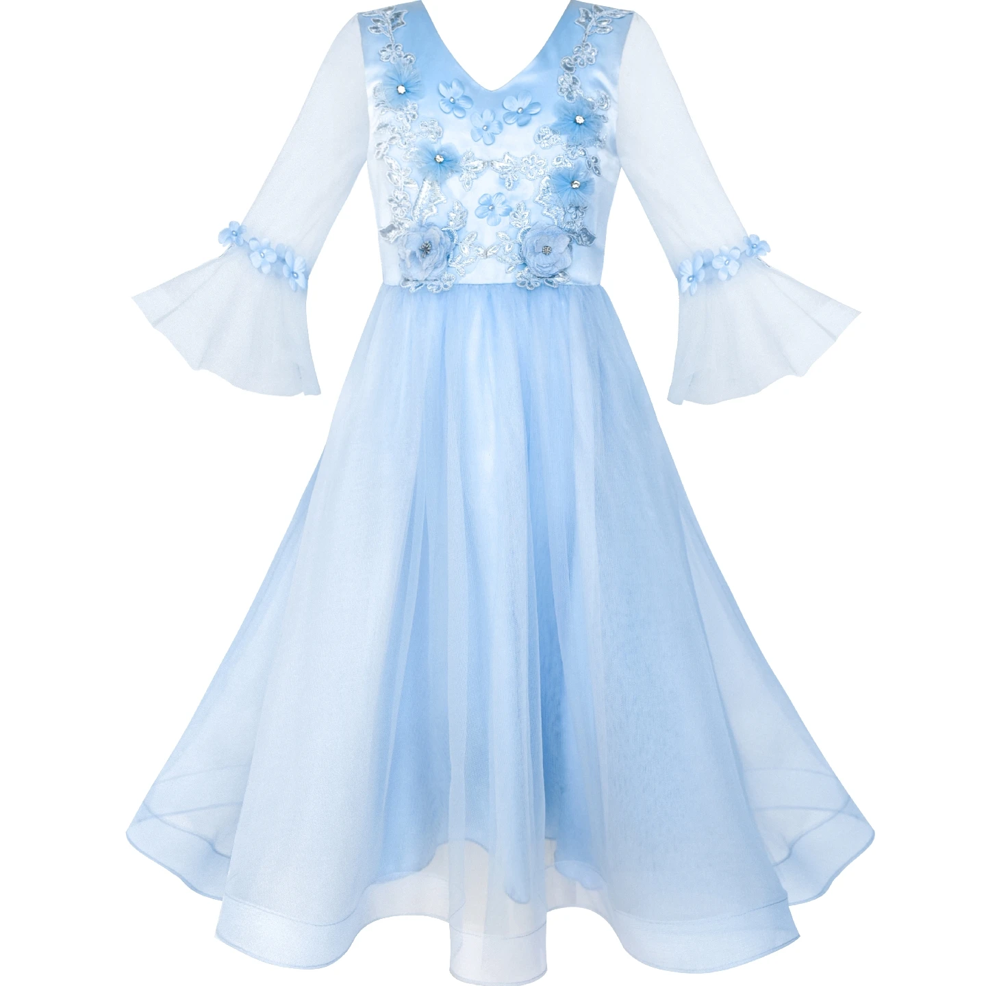 Flower Girls Dress Blue Bell Sleeves Wedding Bridesmaid 2020 Summer Princess Party Dresses Kids Clothes Pageant Sundress
Flower Girls Dress Blue Bell Sleeves Wedding Bridesmaid 2020 Summer Princess Party Dresses Kids Clothes Pageant Sundress