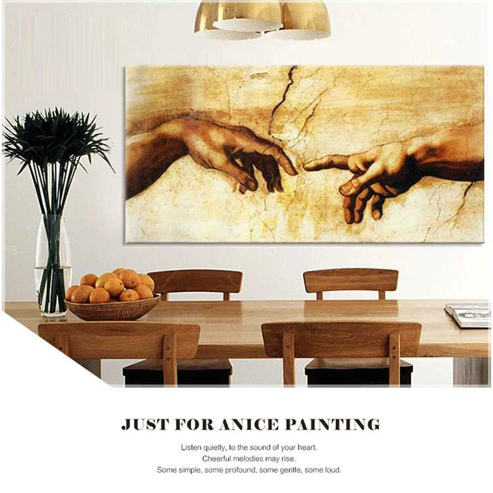 Cotton Canvas Prints Famous Oil painting (Creation of Adam) by Michelangelo Giclee Print On Canvas For Living Room Decoration
Cotton Canvas Prints Famous Oil painting (Creation of Adam) by Michelangelo Giclee Print On Canvas For Living Room Decoration