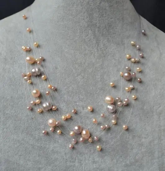 Illusion Pearl Necklace Lavender And Pink Color Genine Freshwater Pearl Necklace ,Multistrand Jewelry,Bridesmaid Necklace
Illusion Pearl Necklace Lavender And Pink Color Genine Freshwater Pearl Necklace ,Multistrand Jewelry,Bridesmaid Necklace