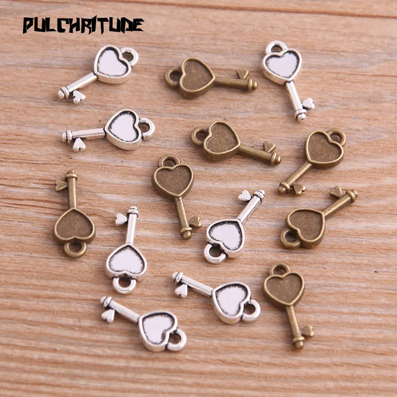 40PCS 7*16mm New Product Two Color Small Herat Charms Key Pendant Jewelry Metal Alloy Jewelry Marking
40PCS 7*16mm New Product Two Color Small Herat Charms Key Pendant Jewelry Metal Alloy Jewelry Marking