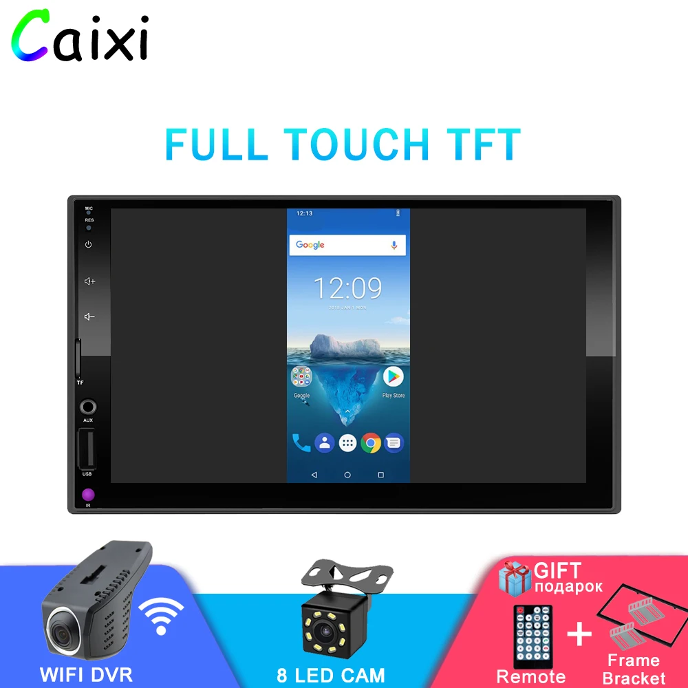 2 DIN 7 дюймов Android и Iphone Зеркало Ссылка автомобильный мультимедийный плеер Bluetooth FM