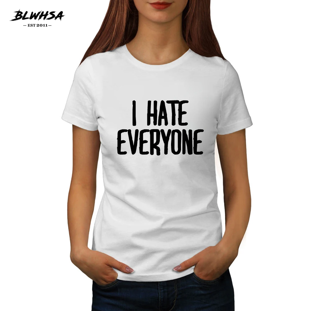 BLWHSA New Summer I Hate Everyone Slogan T Shirt Women Casual 100% Cotton Funny Print T-Shirt For Girls Fashion Slogan Tees
BLWHSA New Summer I Hate Everyone Slogan T Shirt Women Casual 100% Cotton Funny Print T-Shirt For Girls Fashion Slogan Tees