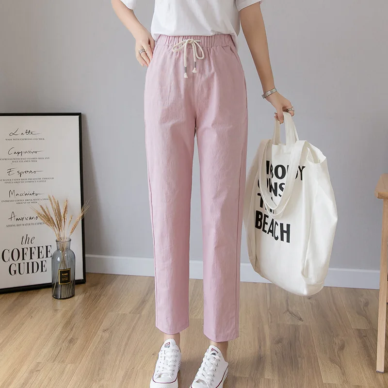#1168Cotton Linen Pencil Harem Pants Women Elastic Waist Casual Trousers Ladies Ankle-length Summer Vintage Pantalon Femme
#1168Cotton Linen Pencil Harem Pants Women Elastic Waist Casual Trousers Ladies Ankle-length Summer Vintage Pantalon Femme