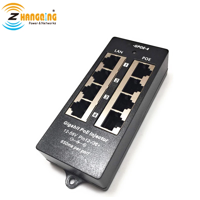 4 port gigabit Poe Injector for 802.3af Devices - 4 Port Power Over Ethernet Wall Mount with Shielded RJ45
4 port gigabit Poe Injector for 802.3af Devices - 4 Port Power Over Ethernet Wall Mount with Shielded RJ45