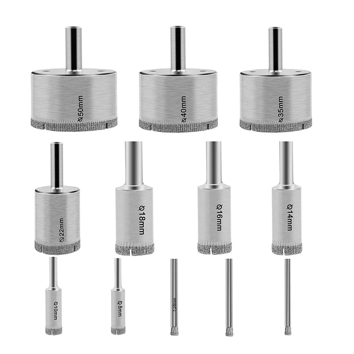 12 Pcs Diamond Drill Bits - Glass and Tile Hollow Core Drill Bits Extractor Remover Tools Hole Saws for glass, ceramics, p
12 Pcs Diamond Drill Bits - Glass and Tile Hollow Core Drill Bits Extractor Remover Tools Hole Saws for glass, ceramics, p