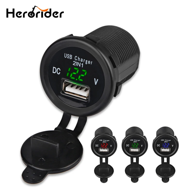 Herorider водонепроницаемый 12V 2.1A USB Автомобильное зарядное устройство для мотоцикла 2в1 USB порт зарядное устройство для телефона светодиодный в...
Herorider водонепроницаемый 12V 2.1A USB Автомобильное зарядное устройство для мотоцикла 2в1 USB порт зарядное устройство для телефона светодиодный в...