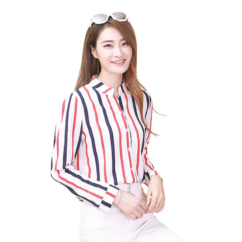 Women's Blouse 2020 Spring Autumn Button Pocket Striped Chiffon Top Shirt Full Sleeve Casual Office Ladies Blusas 2XL Plus Size
Women's Blouse 2020 Spring Autumn Button Pocket Striped Chiffon Top Shirt Full Sleeve Casual Office Ladies Blusas 2XL Plus Size