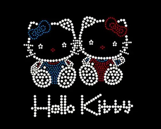 2pc/lot Lovely twins cat hot fix rhinestones iron on crystal transfers design transfer on design kid's shirt
2pc/lot Lovely twins cat hot fix rhinestones iron on crystal transfers design transfer on design kid's shirt