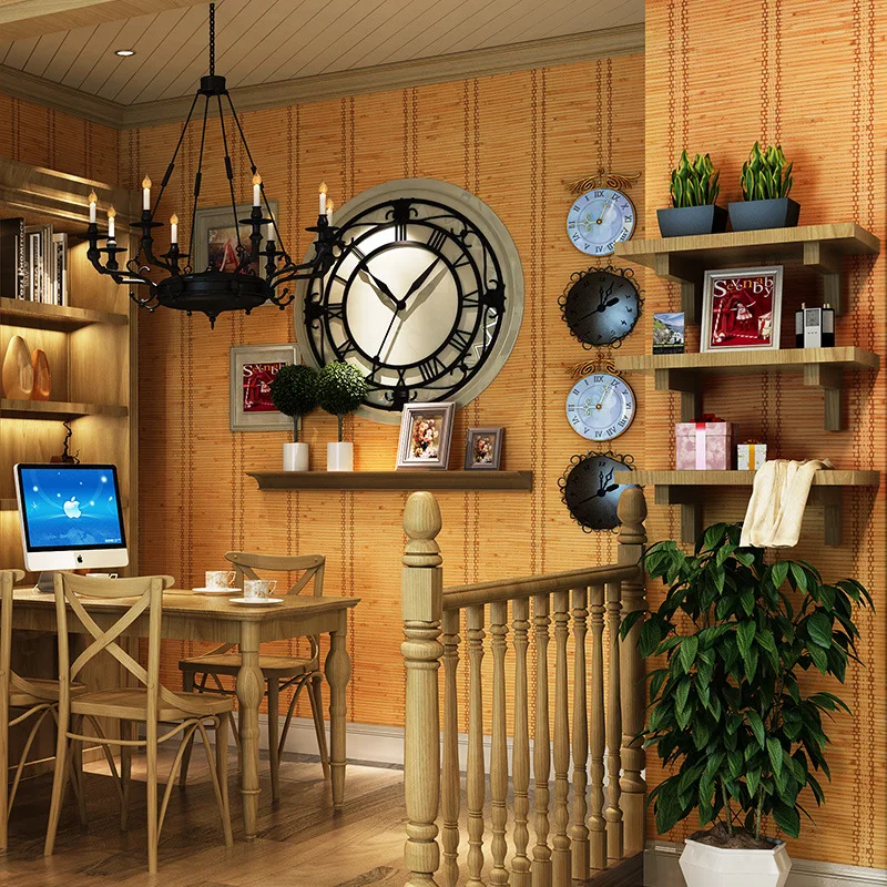 Beibehang Southeast Asian style wallpaper classic straw bamboo mat texture vertical striped wallpaper restaurant decoration
Beibehang Southeast Asian style wallpaper classic straw bamboo mat texture vertical striped wallpaper restaurant decoration