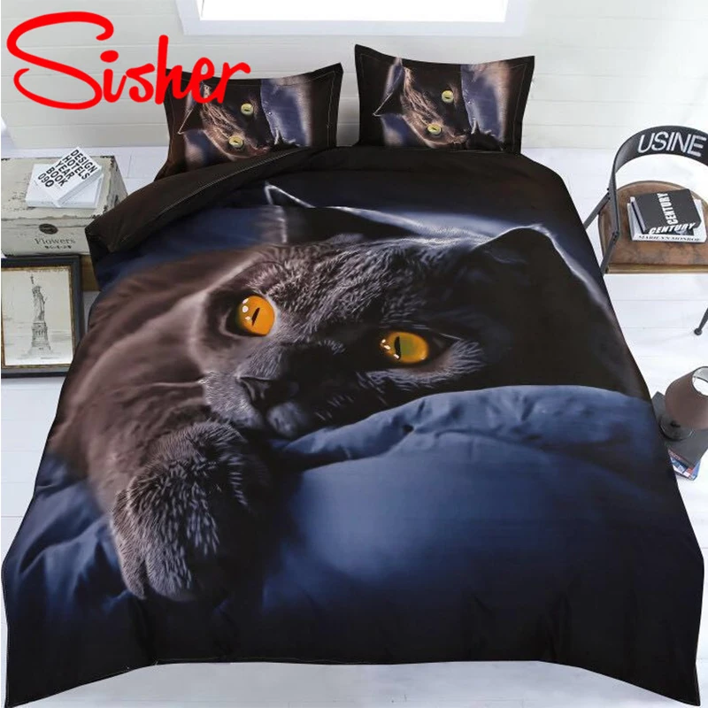 Sisher Adult Duvet Cover Set 3D Printed Animal Cat Comforter 4pcs Bedding Sets King Size Single Full Double Bed Linen Flat Sheet
Sisher Adult Duvet Cover Set 3D Printed Animal Cat Comforter 4pcs Bedding Sets King Size Single Full Double Bed Linen Flat Sheet