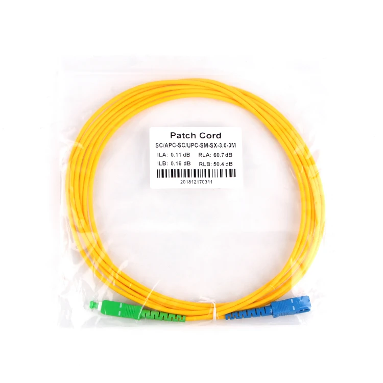 10pcsSC APC to SC UPC 3m Fiber Patch Cable optical fiber Patch cord 2.0mm PVC G652d , fiber Jumper Simplex FTTH Optic Cable 1m
10pcsSC APC to SC UPC 3m Fiber Patch Cable optical fiber Patch cord 2.0mm PVC G652d , fiber Jumper Simplex FTTH Optic Cable 1m