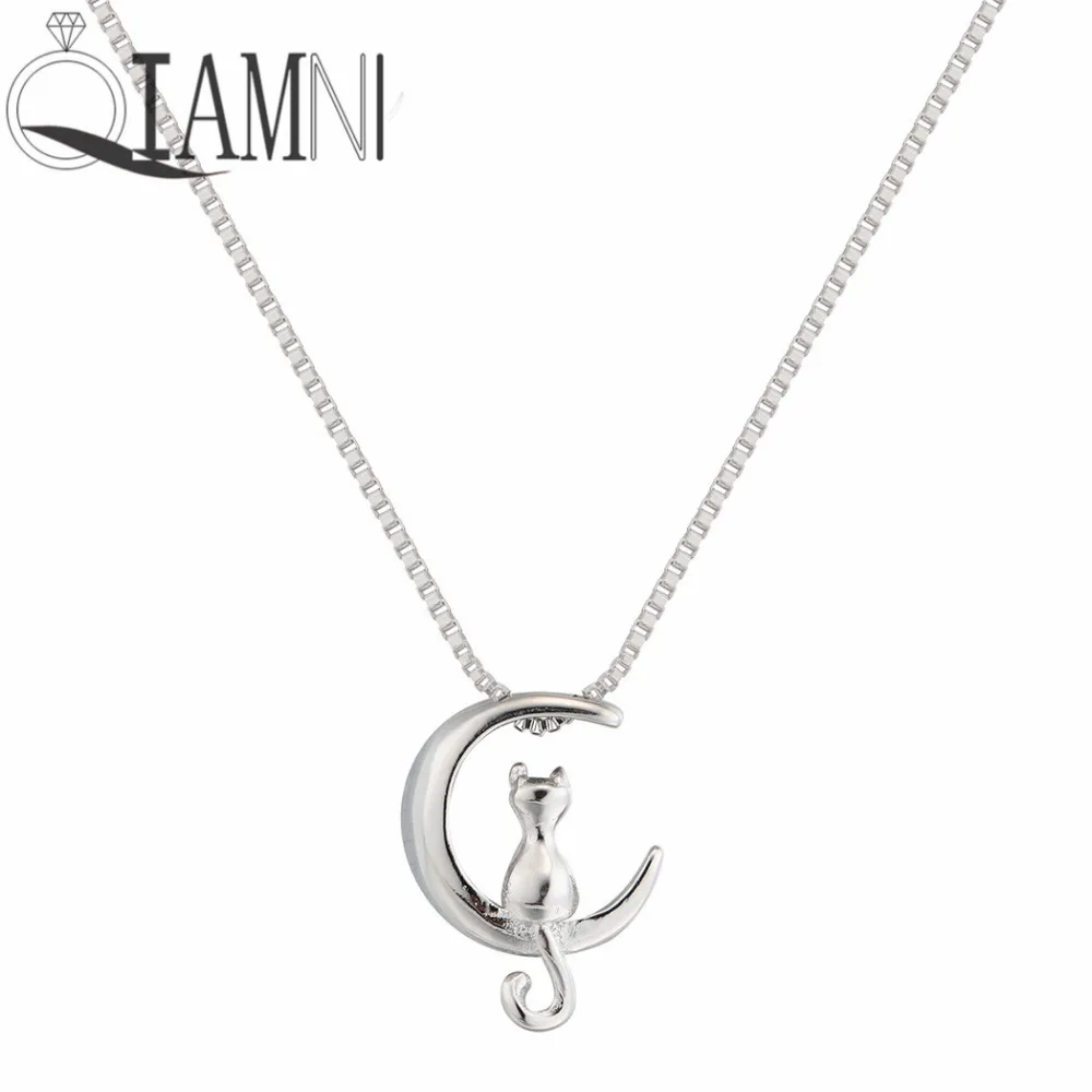 QIAMNI Cat Moon Animal Minimalist Charm Collares Pendant Necklace Handmade Jewelry Women Girls Birthday Gift
QIAMNI Cat Moon Animal Minimalist Charm Collares Pendant Necklace Handmade Jewelry Women Girls Birthday Gift