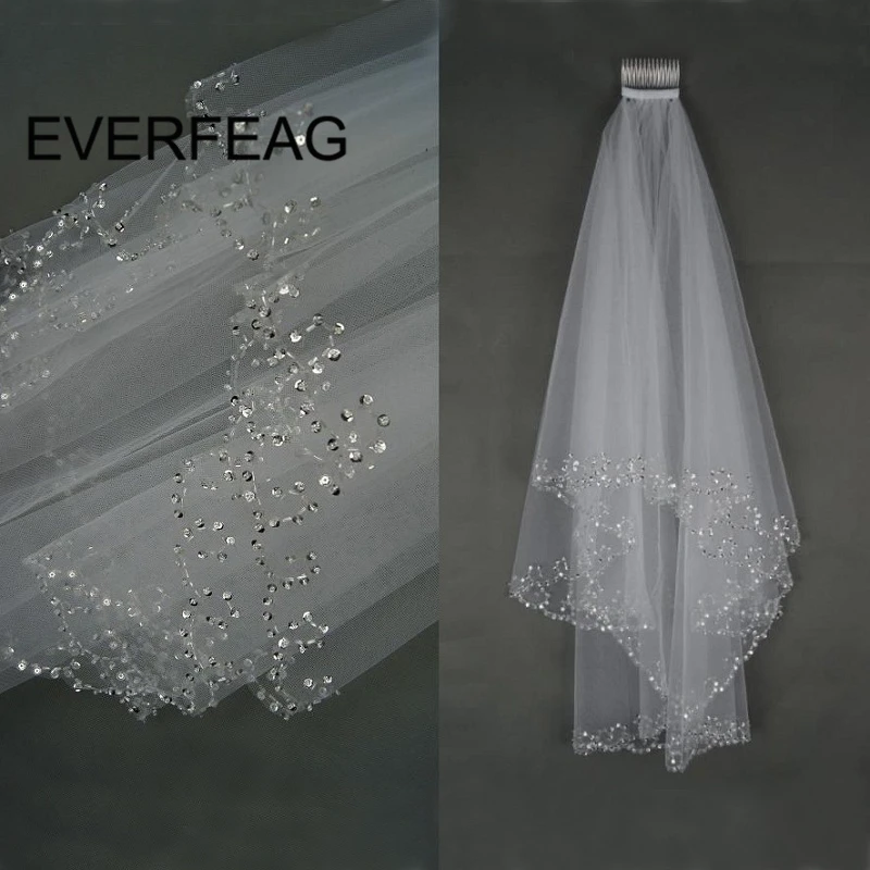 Elegant Beaded Short Wedding Veil White Ivory Elbow Length Veils Bridal with Comb voile de mariee Wedding Accessories Bride
Elegant Beaded Short Wedding Veil White Ivory Elbow Length Veils Bridal with Comb voile de mariee Wedding Accessories Bride