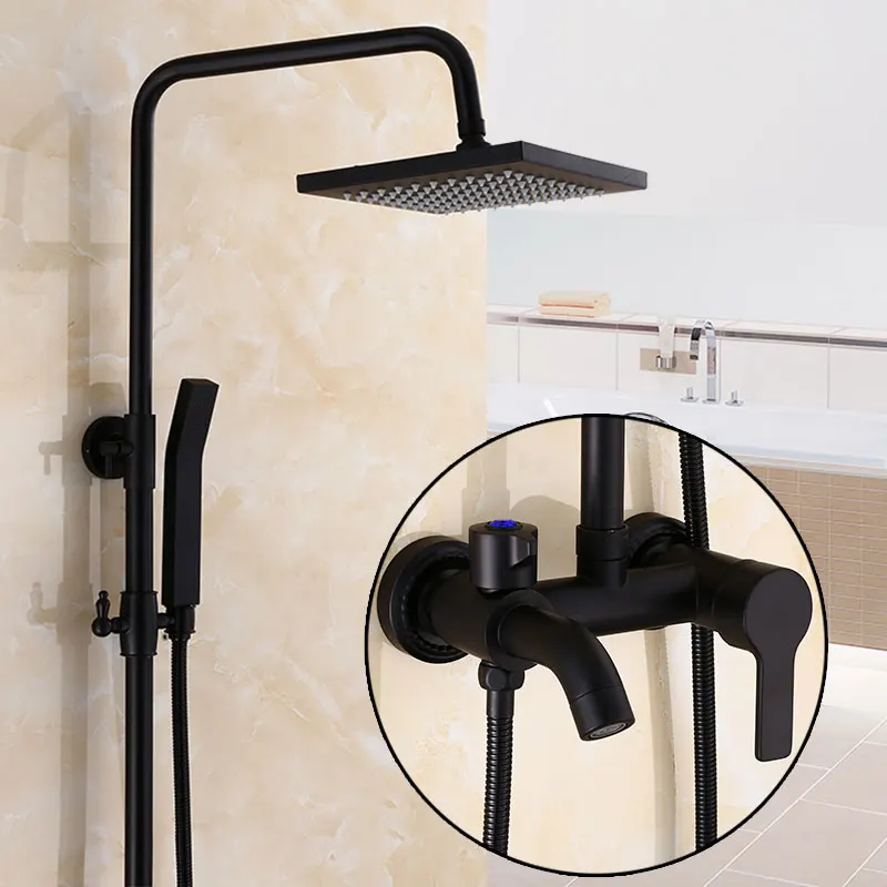 Black Bronze Bathroom 8" Rainfall Shower Faucet Set Single Handle Bath Shower 3 function Mixer Taps Wall Mounted with Handshower
Black Bronze Bathroom 8" Rainfall Shower Faucet Set Single Handle Bath Shower 3 function Mixer Taps Wall Mounted with Handshower