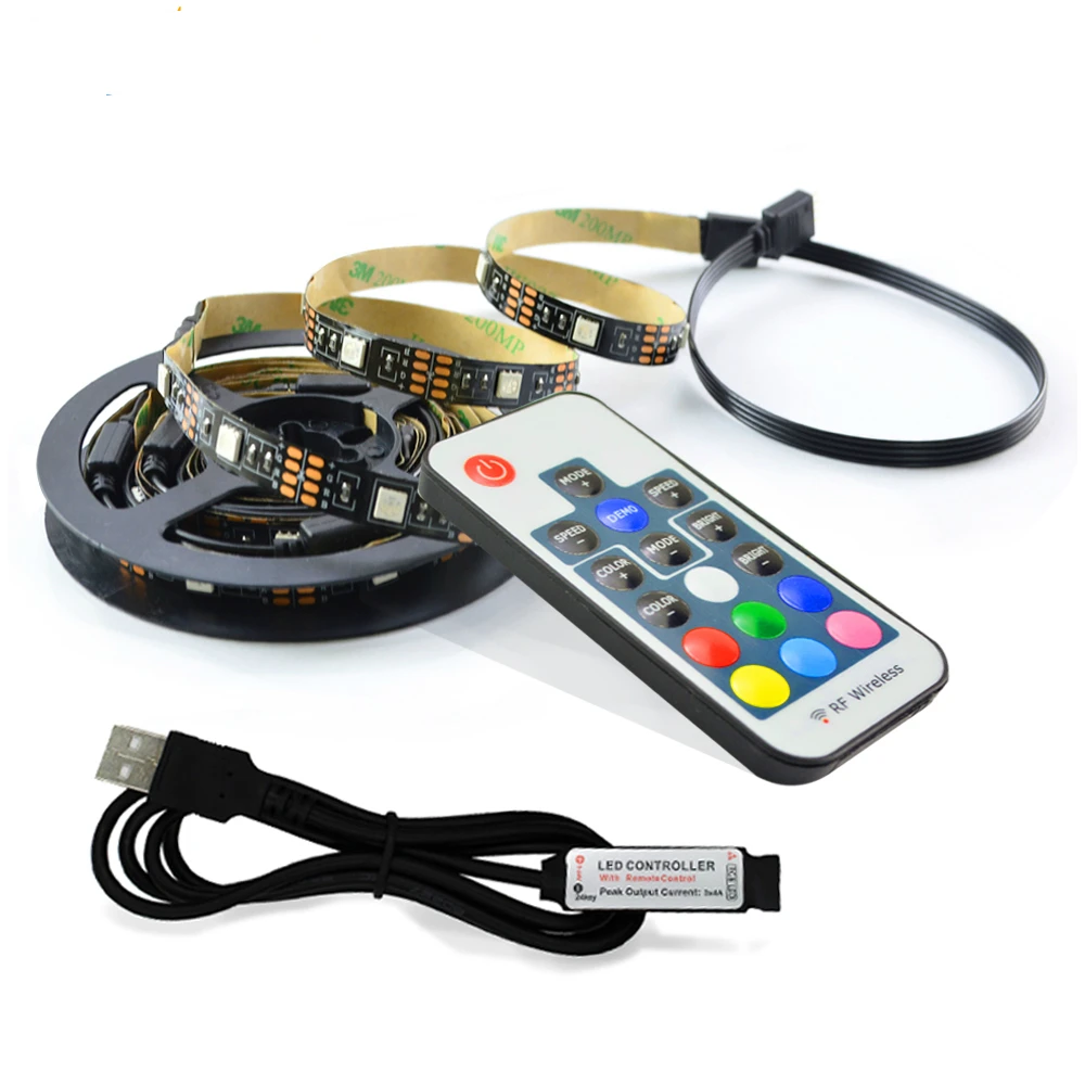 DC 5V Flexible LED RGB light Tape 0.5M 2M USB Magic Light strip Ribbon HDTV Screen Background Flash lamp RF Controller SMD5050
DC 5V Flexible LED RGB light Tape 0.5M 2M USB Magic Light strip Ribbon HDTV Screen Background Flash lamp RF Controller SMD5050
