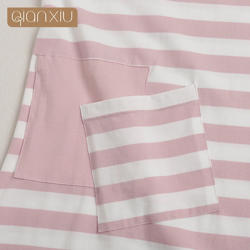 Qianxiu sleepwear for women comfortable striped with pockets autumn popular for women 1665
Qianxiu sleepwear for women comfortable striped with pockets autumn popular for women 1665