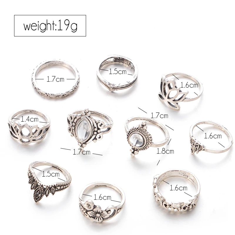 Jewdy boho rings silver color lotus elephant flower midi rings set Knuckle jewelry 10pcs/lot leaf Flower Gypsy Ring Set
Jewdy boho rings silver color lotus elephant flower midi rings set Knuckle jewelry 10pcs/lot leaf Flower Gypsy Ring Set