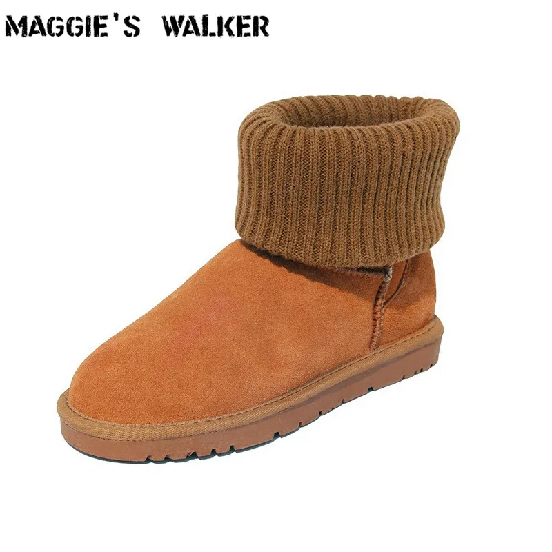 Maggie's Walker Fashion Genuine Leather Snow Boots Knitted Platform Winter Ankle Boots With Plush Lining Size 35-41
Maggie's Walker Fashion Genuine Leather Snow Boots Knitted Platform Winter Ankle Boots With Plush Lining Size 35-41