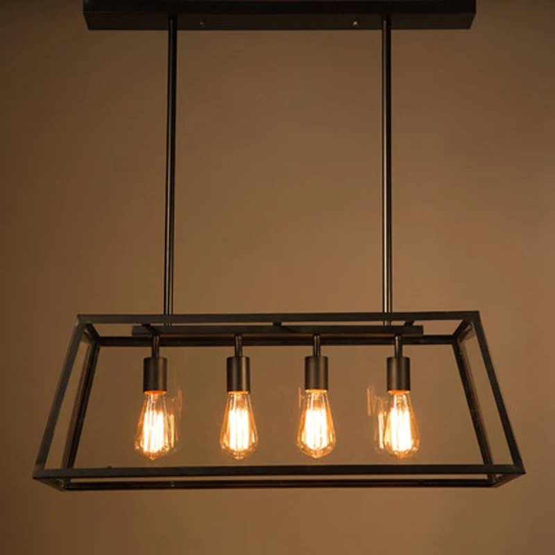Vintage Iron loft restaurant chandelier rectangular glass box lamp creative personality for living room bed room
Vintage Iron loft restaurant chandelier rectangular glass box lamp creative personality for living room bed room