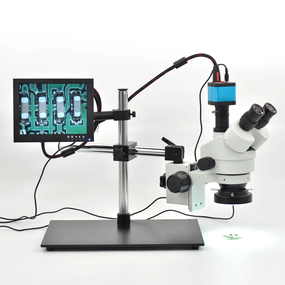 7X-45X Table Pillar Stand Zoom Magnification Binocular Stereo Microscope Inspect PCB + 14MP Microscope Camera + 8'' LCD Monitor
7X-45X Table Pillar Stand Zoom Magnification Binocular Stereo Microscope Inspect PCB + 14MP Microscope Camera + 8'' LCD Monitor