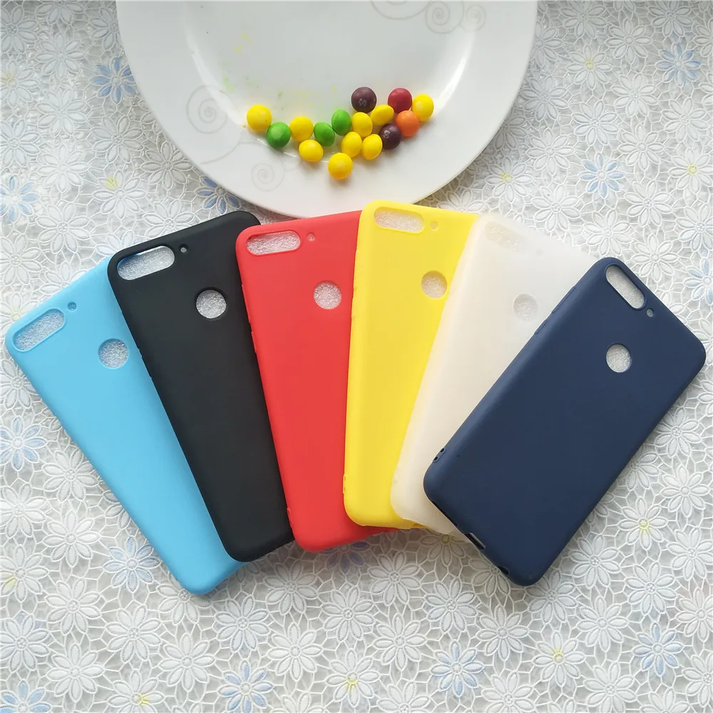Цветной матовый Силиконовый чехол Macarons из ТПУ для Huawei Honor 7C Enjoy 8 5 99 дюйма простые