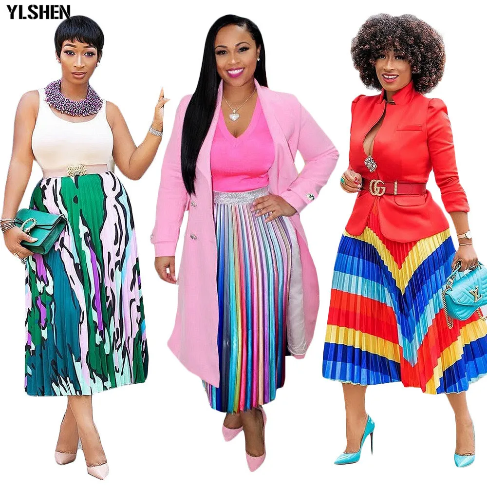 2019 Summer Pleated Skirt New Women Vintage Stripes Print High Waist Mid-calf Length Skirts Sexy Active Wear Faldas Mujer Moda
2019 Summer Pleated Skirt New Women Vintage Stripes Print High Waist Mid-calf Length Skirts Sexy Active Wear Faldas Mujer Moda