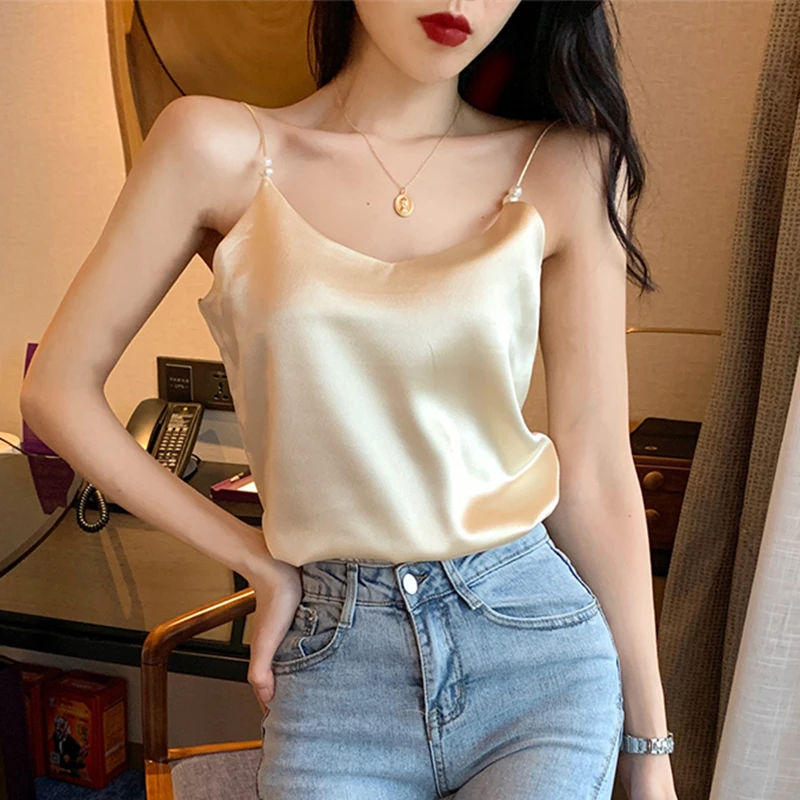 Summer Silk Tank Top Women Sexy Satin Basic Blusas Spaghetti Strap Top Womens Vest Camisole Ladies Tops Plus Size Female Shirts
Summer Silk Tank Top Women Sexy Satin Basic Blusas Spaghetti Strap Top Womens Vest Camisole Ladies Tops Plus Size Female Shirts