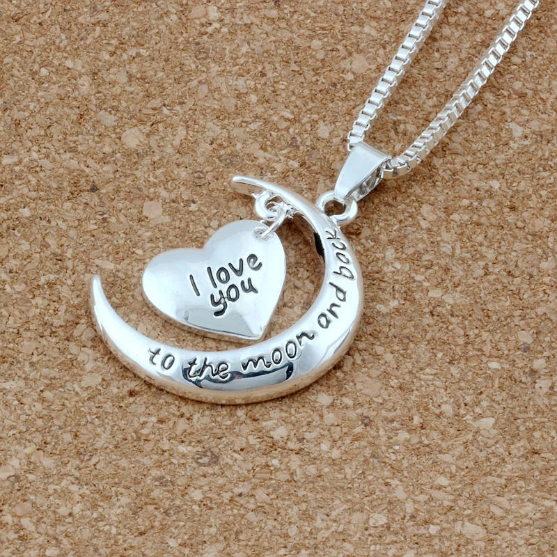 2Pcs New Fashion Crescent Moon Heart Charm I Love You To The Moon And Back Necklace T-24
2Pcs New Fashion Crescent Moon Heart Charm I Love You To The Moon And Back Necklace T-24