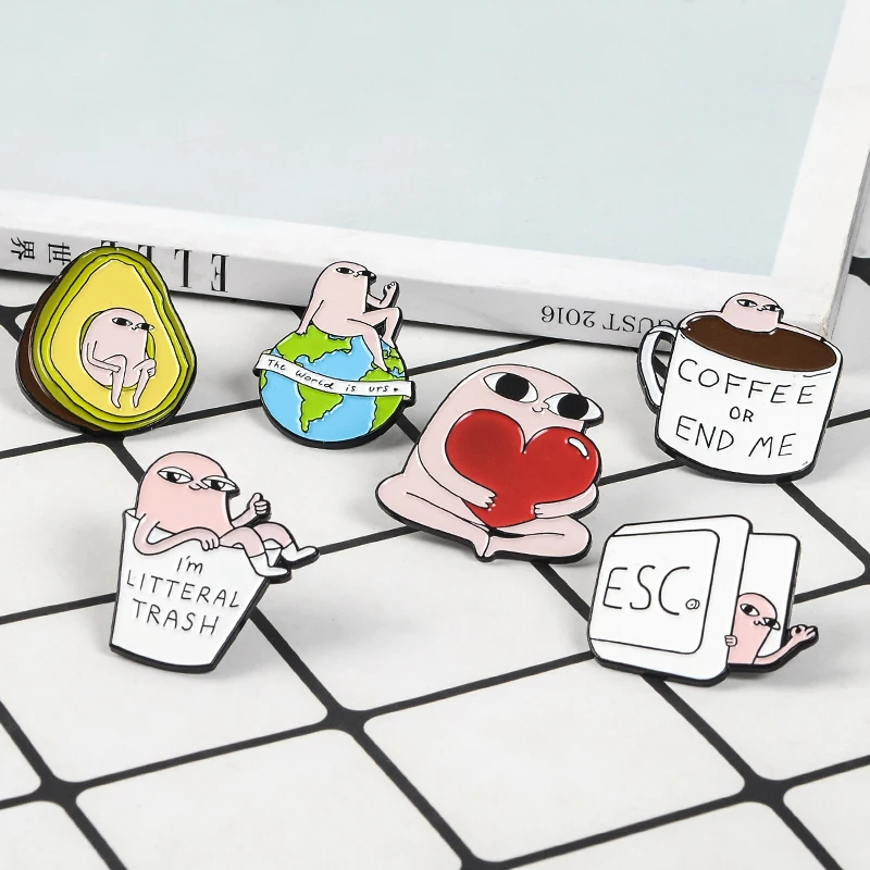 Cartoon cute Brooches Spiced corned egg Lapel enamel Pins Badges Avocado coffee Keyboard button Earth Holding love Jewelry gift
Cartoon cute Brooches Spiced corned egg Lapel enamel Pins Badges Avocado coffee Keyboard button Earth Holding love Jewelry gift