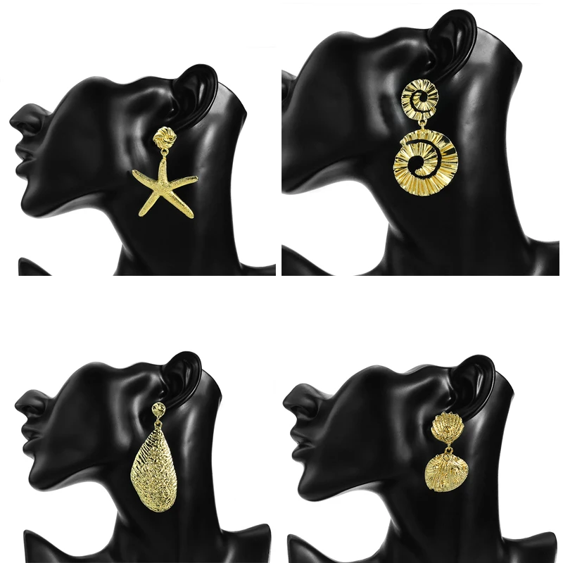 2019 New Summer Gold Geometric Flower Starfish Shell Drop Earrings For Women ZA Statement oorbellen Fashion Jewelry Accessories
2019 New Summer Gold Geometric Flower Starfish Shell Drop Earrings For Women ZA Statement oorbellen Fashion Jewelry Accessories