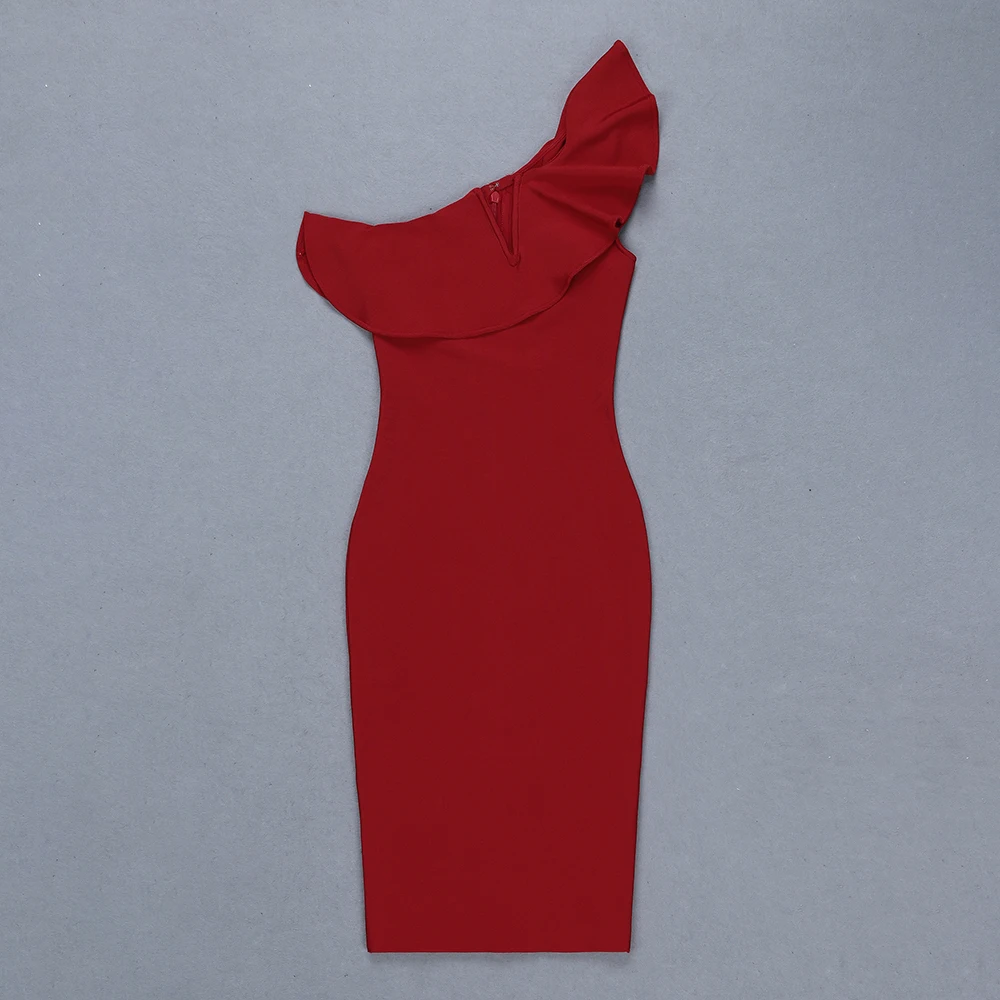 2019 New Sexy Women Summer Red Bandage Dress Ruffles One Shoulder Bodyocn Midi Celebrity Evening Party Dresses
2019 New Sexy Women Summer Red Bandage Dress Ruffles One Shoulder Bodyocn Midi Celebrity Evening Party Dresses
