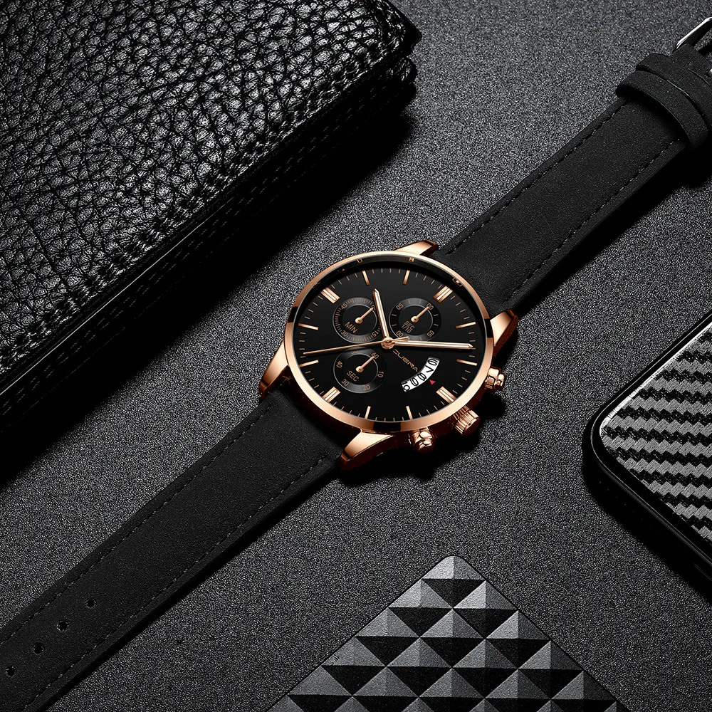 Men's Watch Stainless Steel Sport Analog Leather Band Analog Quartz Wristwatch Mens Relojes Hombre 2020 erkek kol saati
Men's Watch Stainless Steel Sport Analog Leather Band Analog Quartz Wristwatch Mens Relojes Hombre 2020 erkek kol saati