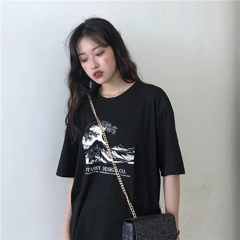 Japanese wave Harajuku personalized print female short-sleeve T-shirt Summer Fashion loose casual cool unisex O-Neck clothing
Japanese wave Harajuku personalized print female short-sleeve T-shirt Summer Fashion loose casual cool unisex O-Neck clothing