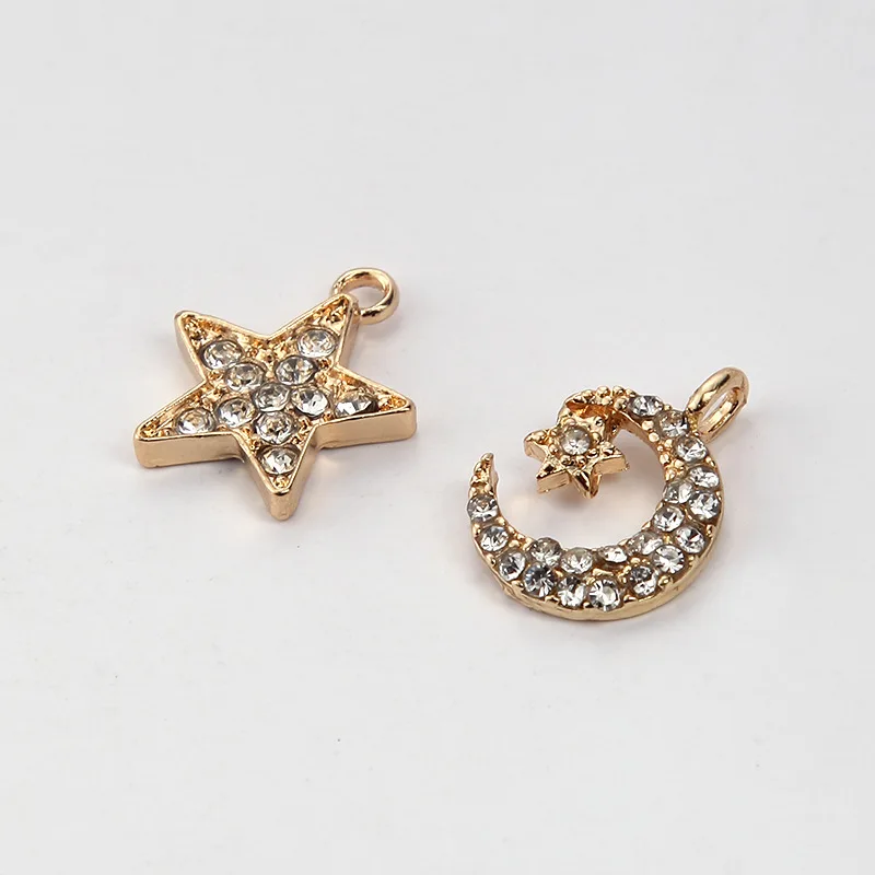 50pcs Gold Plated Star Moon Charms Crystal Rhinestone Metal Pendants Diy Accessories For Jewelry Making Earrings Necklace Charm
50pcs Gold Plated Star Moon Charms Crystal Rhinestone Metal Pendants Diy Accessories For Jewelry Making Earrings Necklace Charm