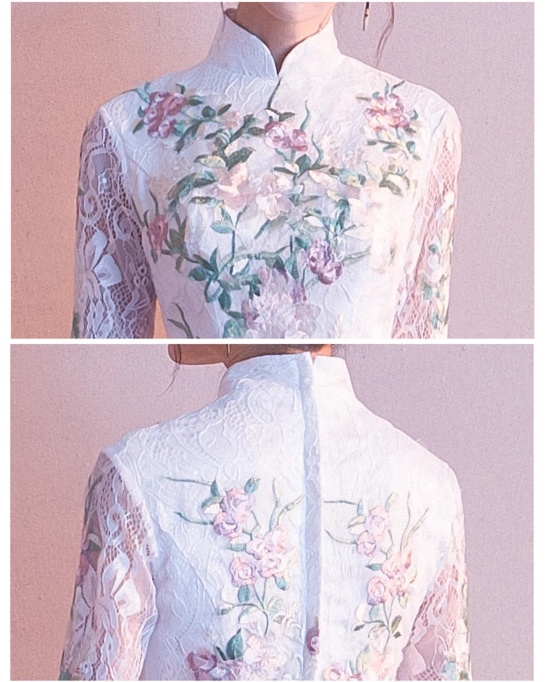 Party Evening Cheongsam Dress Oriental Chinese Style Woman Elegant Lace Qipao Sexy Wedding Prom Short Robe Retro Vestido XS-3XL
Party Evening Cheongsam Dress Oriental Chinese Style Woman Elegant Lace Qipao Sexy Wedding Prom Short Robe Retro Vestido XS-3XL