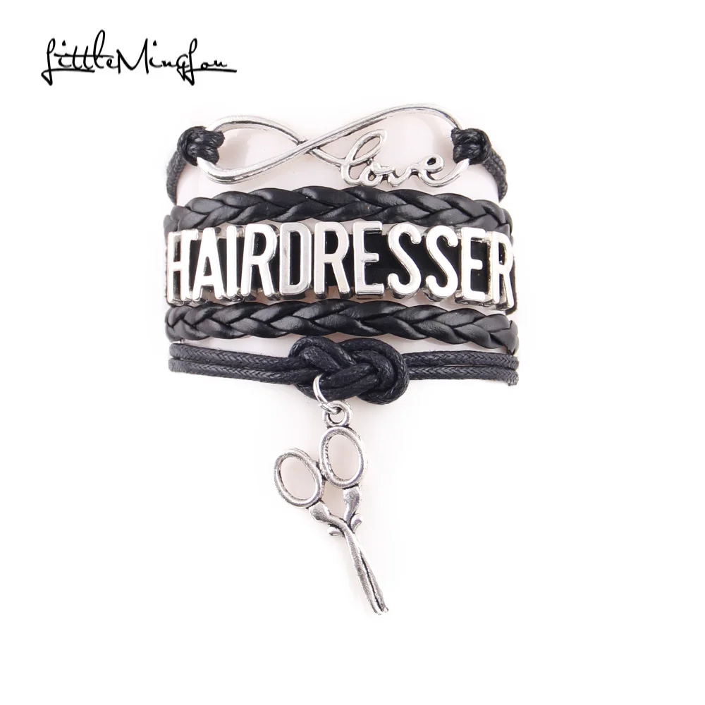 Little MingLou Infinity Love HAIRDRESSER bracelet scissors charm leather charm wrap men bracelets & bangles for women jewelry
Little MingLou Infinity Love HAIRDRESSER bracelet scissors charm leather charm wrap men bracelets & bangles for women jewelry