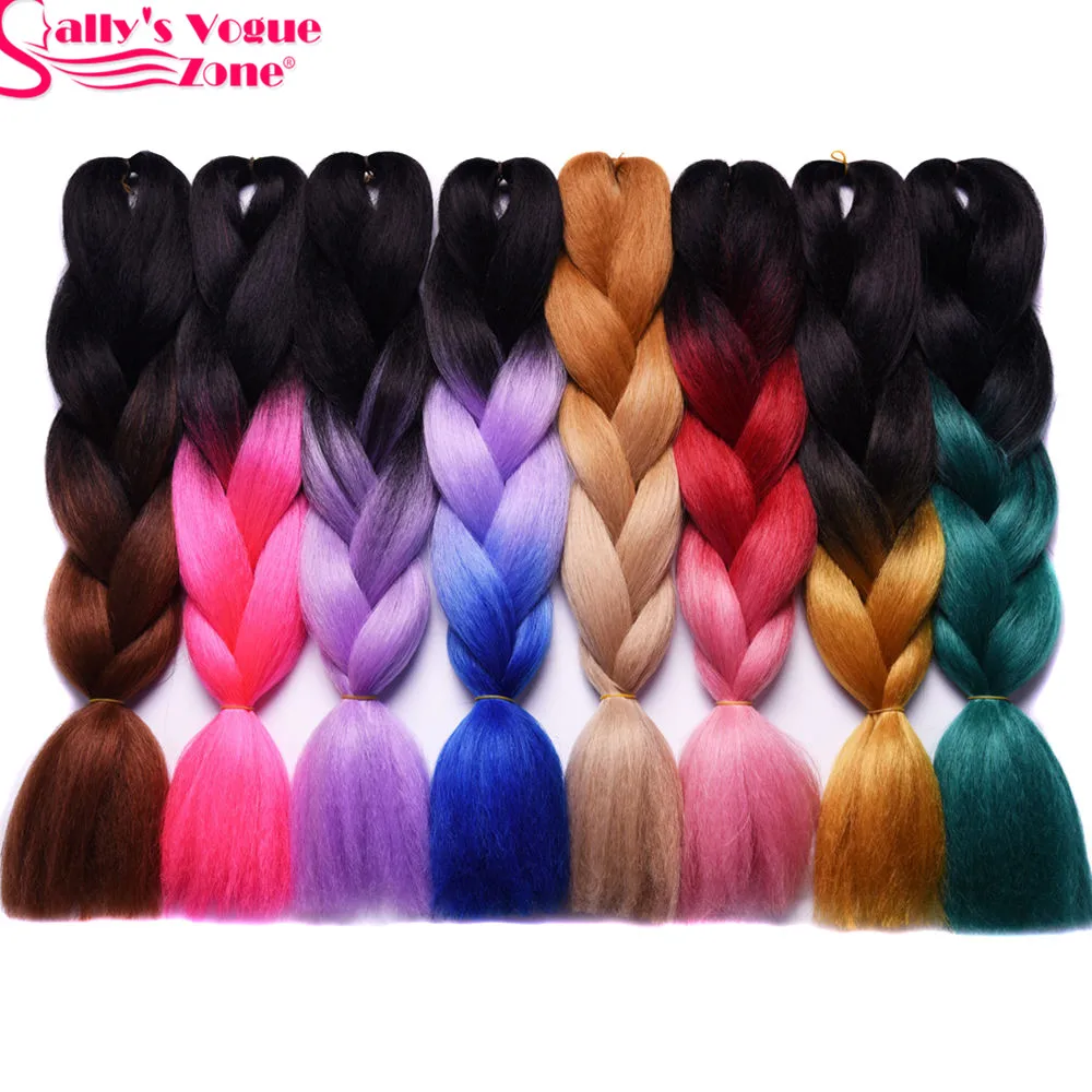 Sallyhair High Temperature Synthetic Jumbo Braids 24inch Black Blue Pink Ombre Braiding Hair Extension Black White Women
Sallyhair High Temperature Synthetic Jumbo Braids 24inch Black Blue Pink Ombre Braiding Hair Extension Black White Women