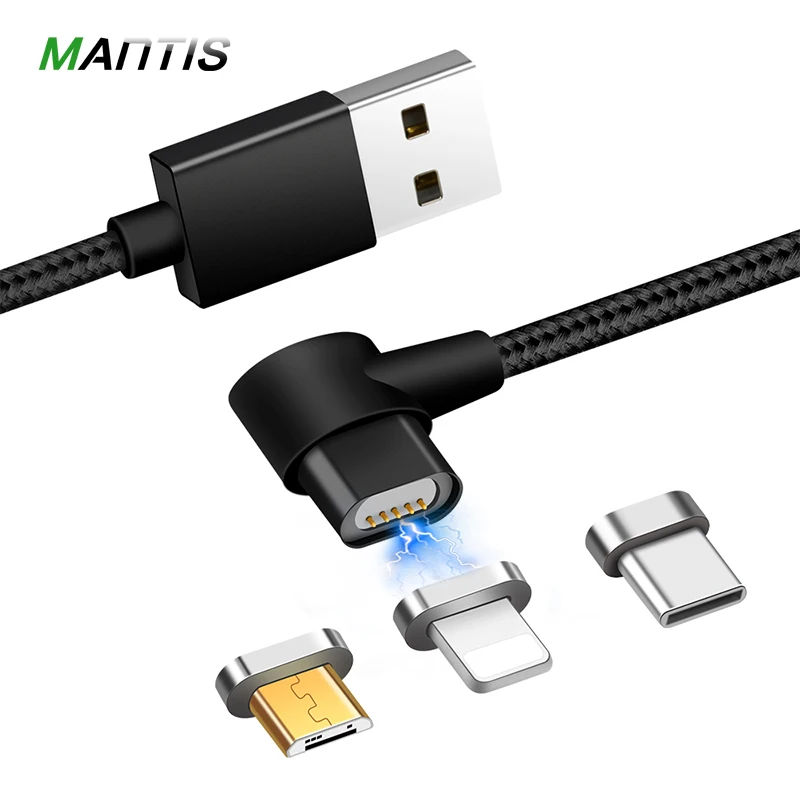 Магнитный кабель MANTIS l образный Micro usb type C для передачи данных нейлоновый Apple iPhone 7