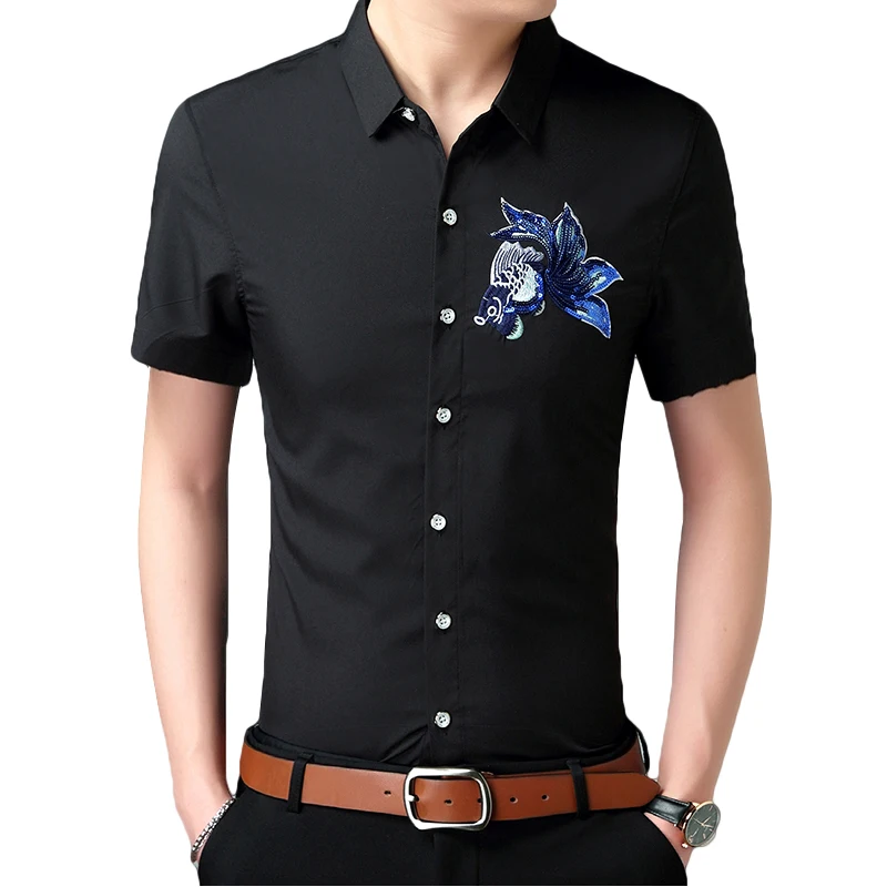 2019 Men Clothing New Summer New Men's Short-sleeved Shirt Casual Male Slim 3D Embroidered Brands Shirt Plus Size 6XL 7XL
2019 Men Clothing New Summer New Men's Short-sleeved Shirt Casual Male Slim 3D Embroidered Brands Shirt Plus Size 6XL 7XL