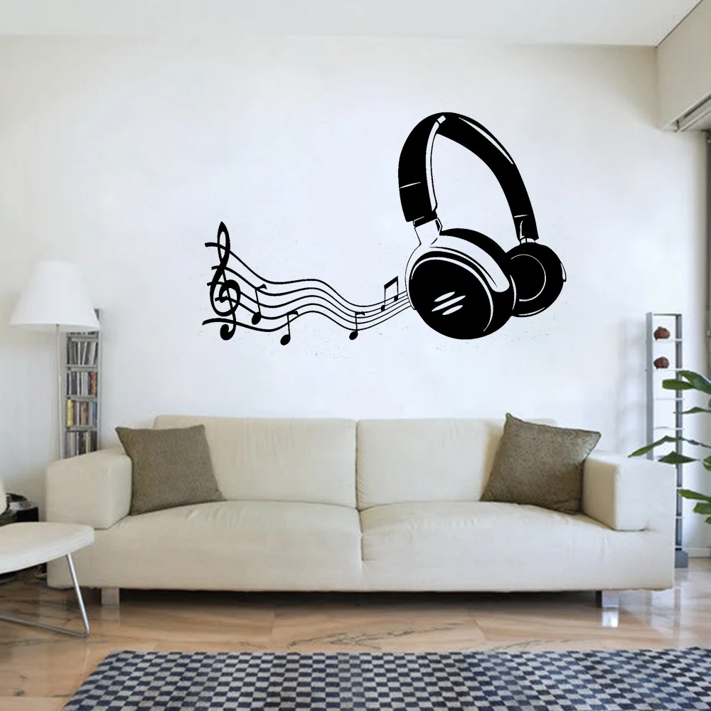 Music Headphones Wall Art Stickers for Children's Room Notes Vinyl Decal Boys Girls Bedroom Decoration Living Room Mural D634
Music Headphones Wall Art Stickers for Children's Room Notes Vinyl Decal Boys Girls Bedroom Decoration Living Room Mural D634