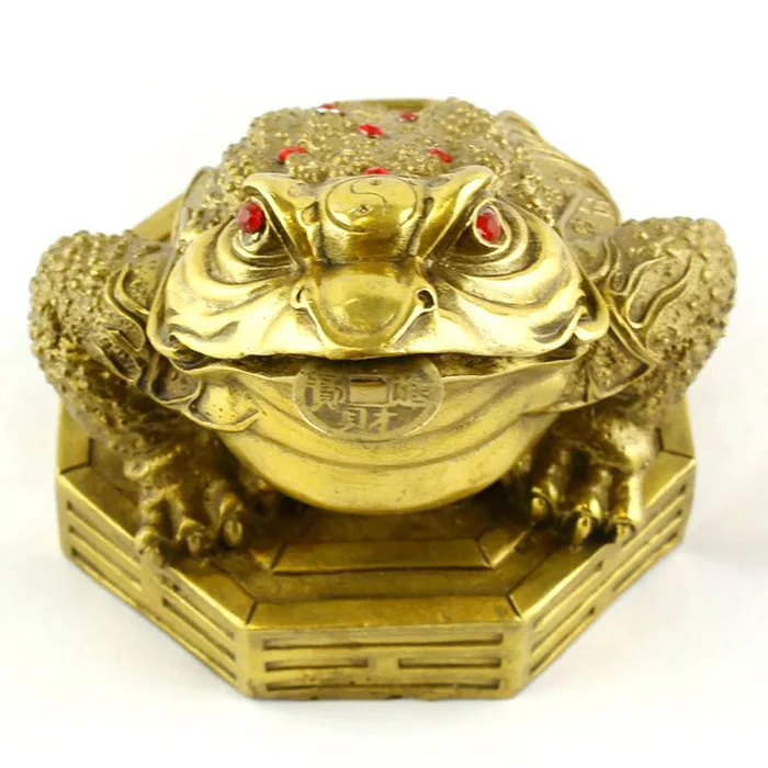 7 дюймов медь Zhaocai светильник сплетен жаба штатив украшения офиса|decorative decorative|decor