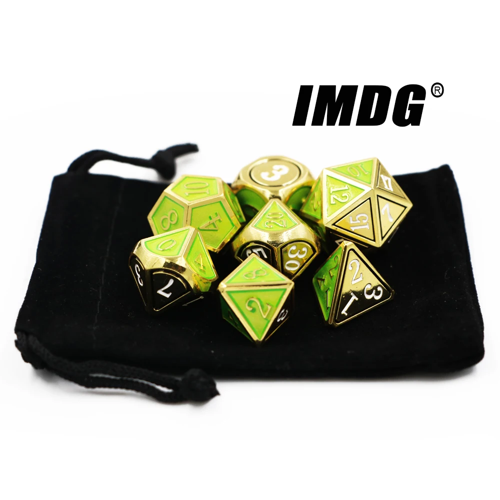 IMDG 7pcs/set Creative RPG Game Dice Polyhedron Metal Dice DND Enamel Two-tone Cyan-blue Gold Digital Game Dice
IMDG 7pcs/set Creative RPG Game Dice Polyhedron Metal Dice DND Enamel Two-tone Cyan-blue Gold Digital Game Dice