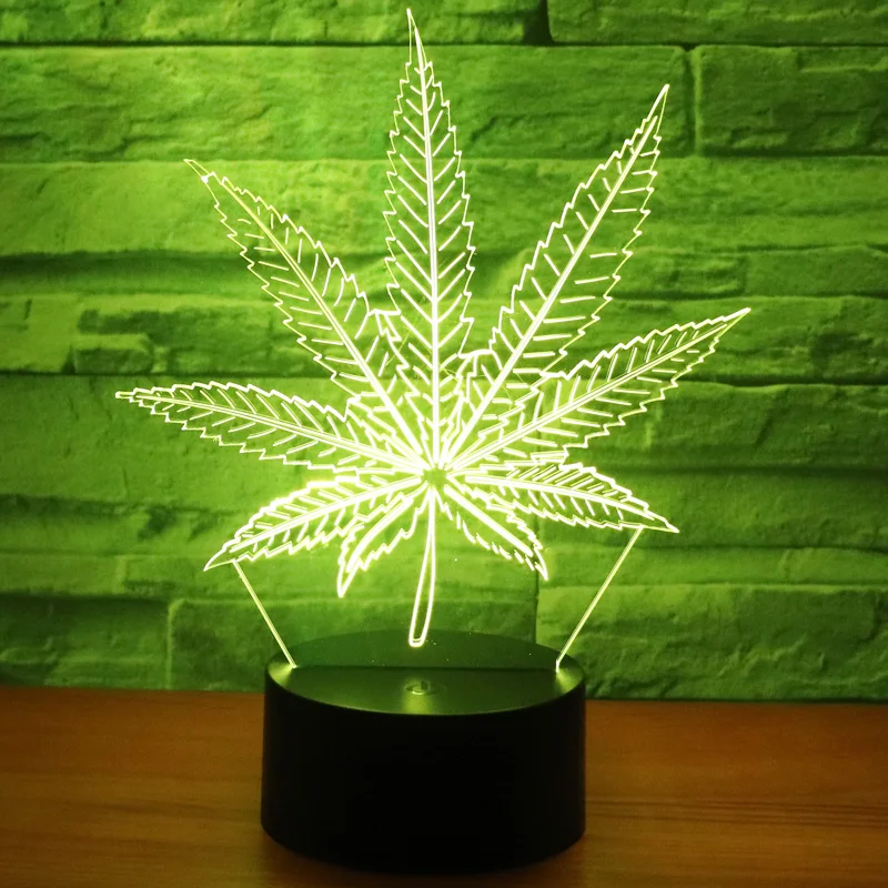 3D LED Night Light Hemp Leaf with 7 Colors Light for Home Decoration Lamp Amazing Visualization Optical Illusion Awesome
3D LED Night Light Hemp Leaf with 7 Colors Light for Home Decoration Lamp Amazing Visualization Optical Illusion Awesome