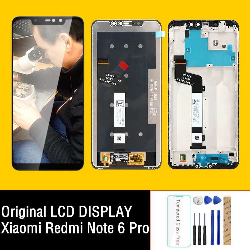 Оригинальный ЖК экран для Xiaomi Redmi Note 6 Pro 10 дюймов сенсорная панель Note6 дигитайзер