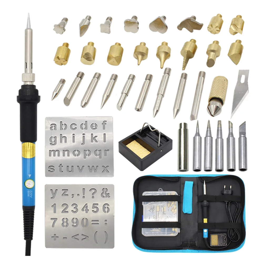 39pcs 60w Adjustable Soldering Iron Carving Pyrography Tool Wood Embossing Burning Soldering Pen Set Welding Tips Kit Eu 220v
39pcs 60w Adjustable Soldering Iron Carving Pyrography Tool Wood Embossing Burning Soldering Pen Set Welding Tips Kit Eu 220v