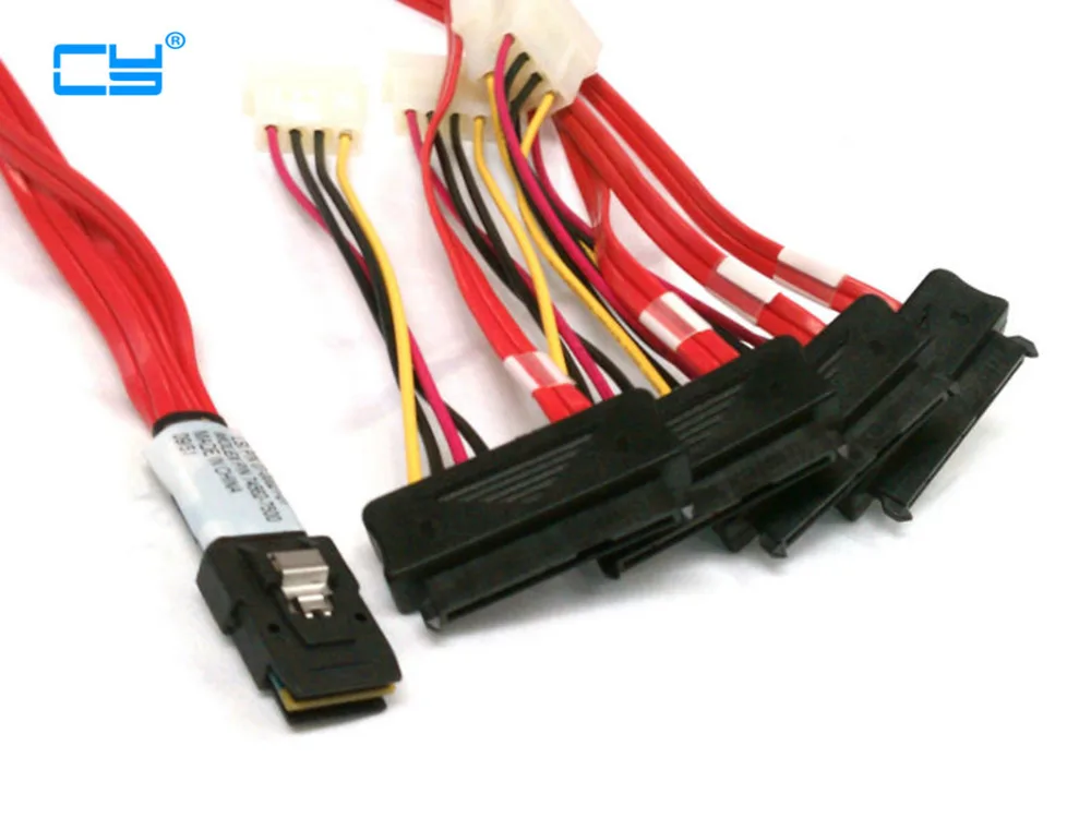 LSI/3 Ware Molex mini SAS SFF 8087 для 8482 и питания x4 кабель 100 см|mini sas|sff-8087 to sff-8482sas cable |