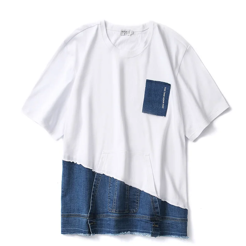 Color contrast fake two men's short sleeve pocket jacket popular logo casual T-shirt round collar cotton half sleeve
Color contrast fake two men's short sleeve pocket jacket popular logo casual T-shirt round collar cotton half sleeve